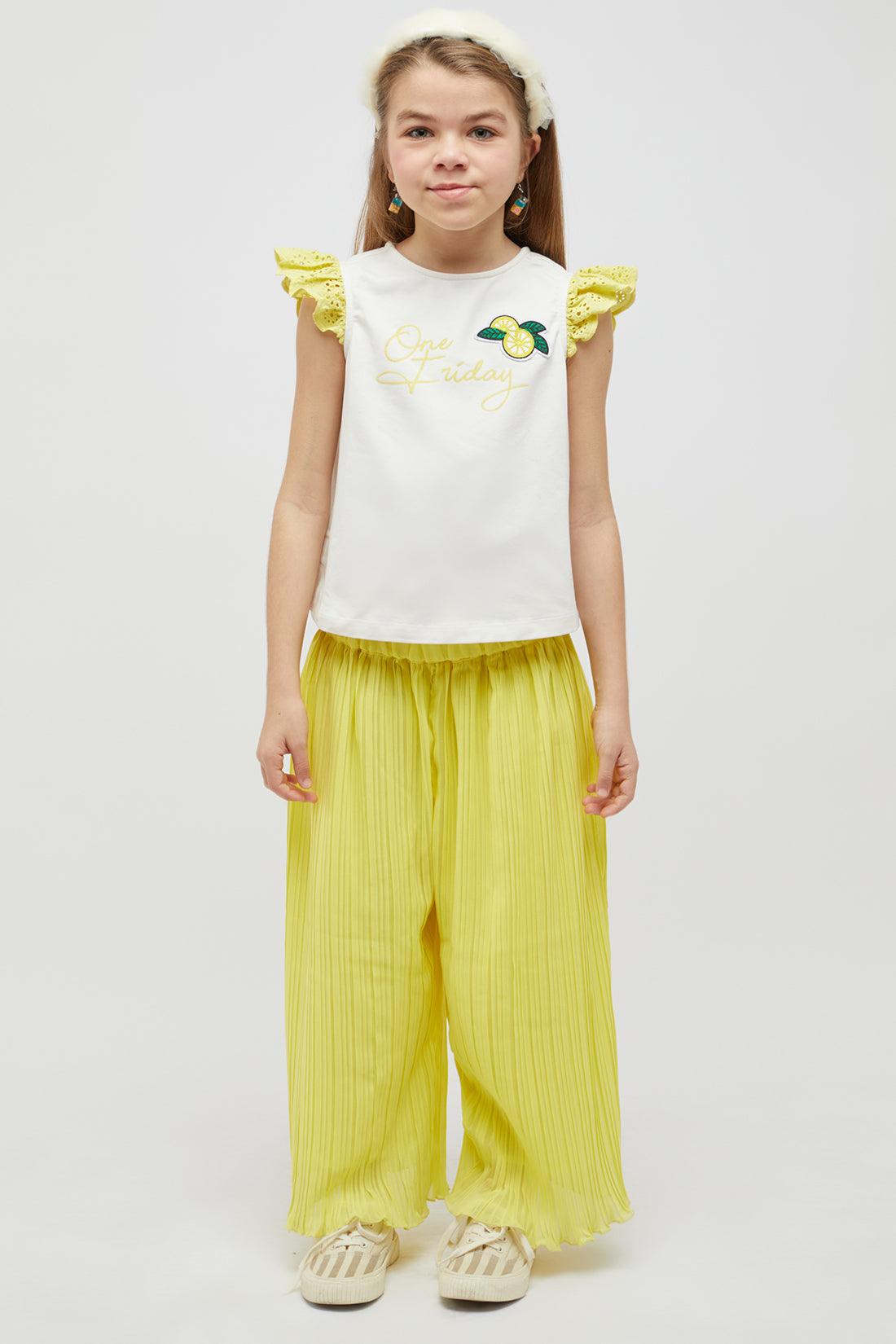 One Friday Crushed Yellow Culotte - One Friday World