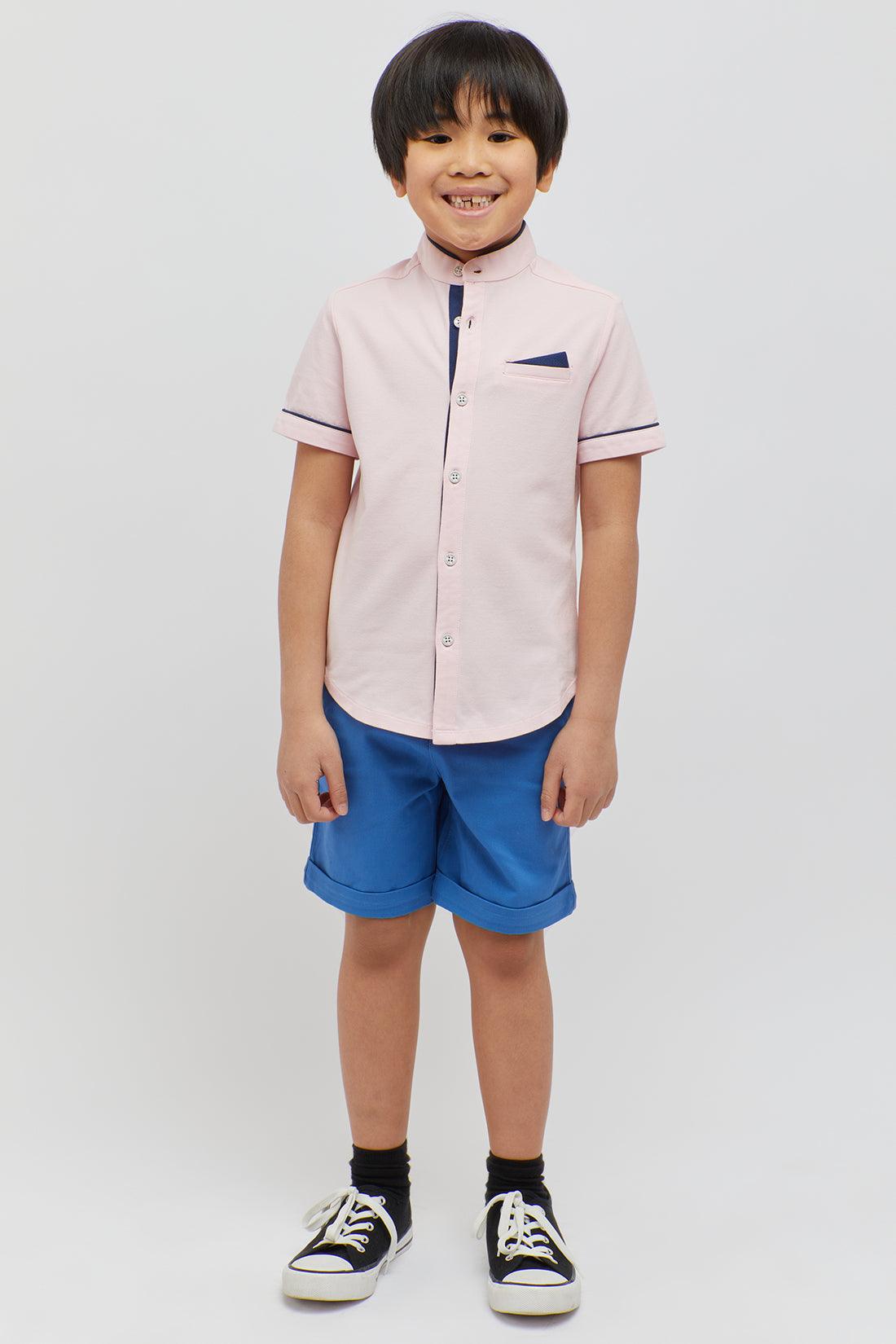 One Friday Kids Boys Blue Casual Cotton Short - One Friday World