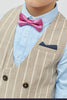 One Friday Beige Striped Waistcoat - One Friday World