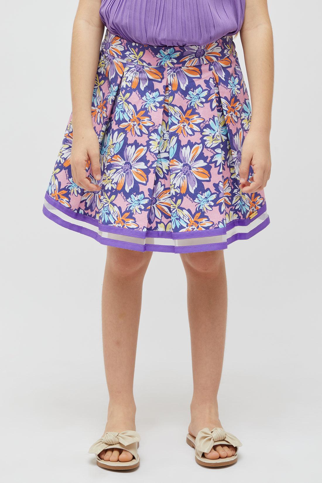 One Friday Pink Summer Floral Skirt - One Friday World