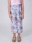 One Friday Blue Floral Printed Culotte - One Friday World