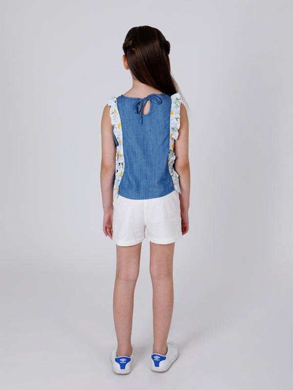 One Friday Blue Daisy Duck Denim Top - One Friday World