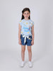 One Friday Kids Girls Blue Daisy Duck With Floral Printed Top - One Friday World