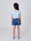 One Friday Kids Girls Blue Daisy Duck With Floral Printed Top - One Friday World