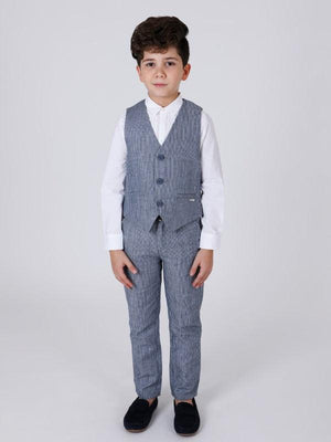 One Friday Blue Stripes Waistcoat - One Friday World