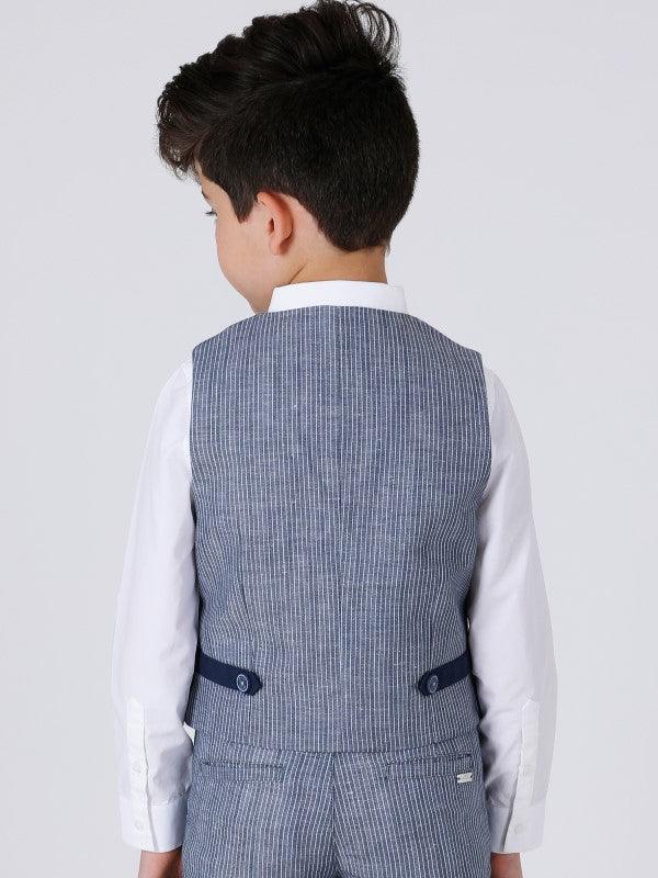 One Friday Blue Stripes Waistcoat - One Friday World