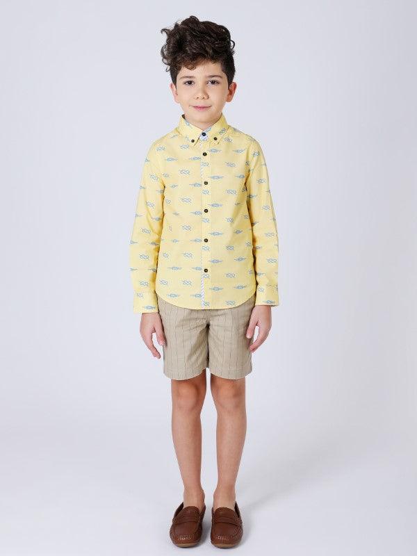 One Friday Yellow Knot Printed Shirt - One Friday World