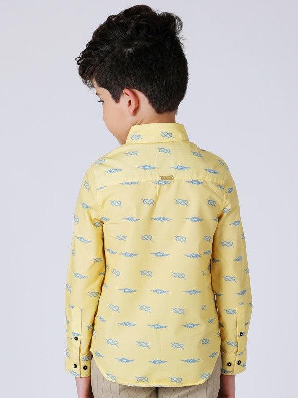 One Friday Yellow Knot Printed Shirt - One Friday World