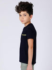 One Friday Navy Blue Solid T-shirt - One Friday World