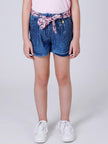 One Friday Blue Denim Sequin Shorts - One Friday World