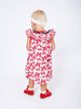 One Friday Baby Girls Red Neck Frill Printed Dress - One Friday World