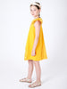 One Friday Kids Girls Yellow Animal Printed Dress With Bow - One Friday World