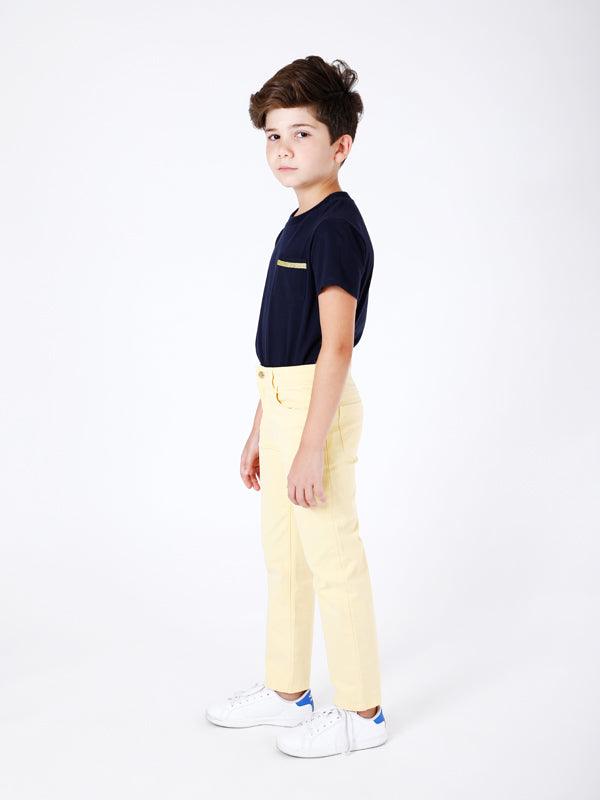 One Friday Yellow Solid Trouser - One Friday World