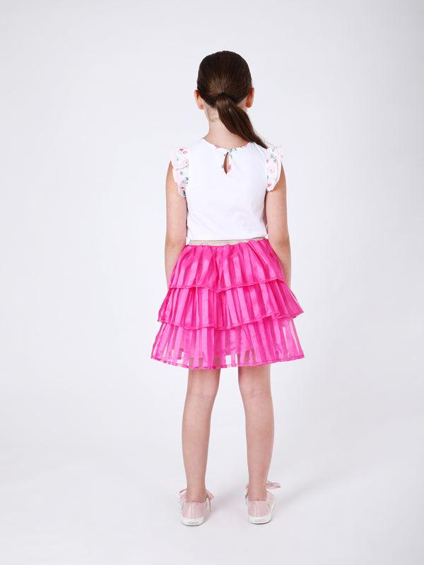 One Friday Pink Stripes Skirt - One Friday World