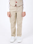 One Friday Beige Stripes Trouser - One Friday World