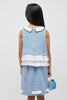 One Friday Blue And White Pleated Top - One Friday World