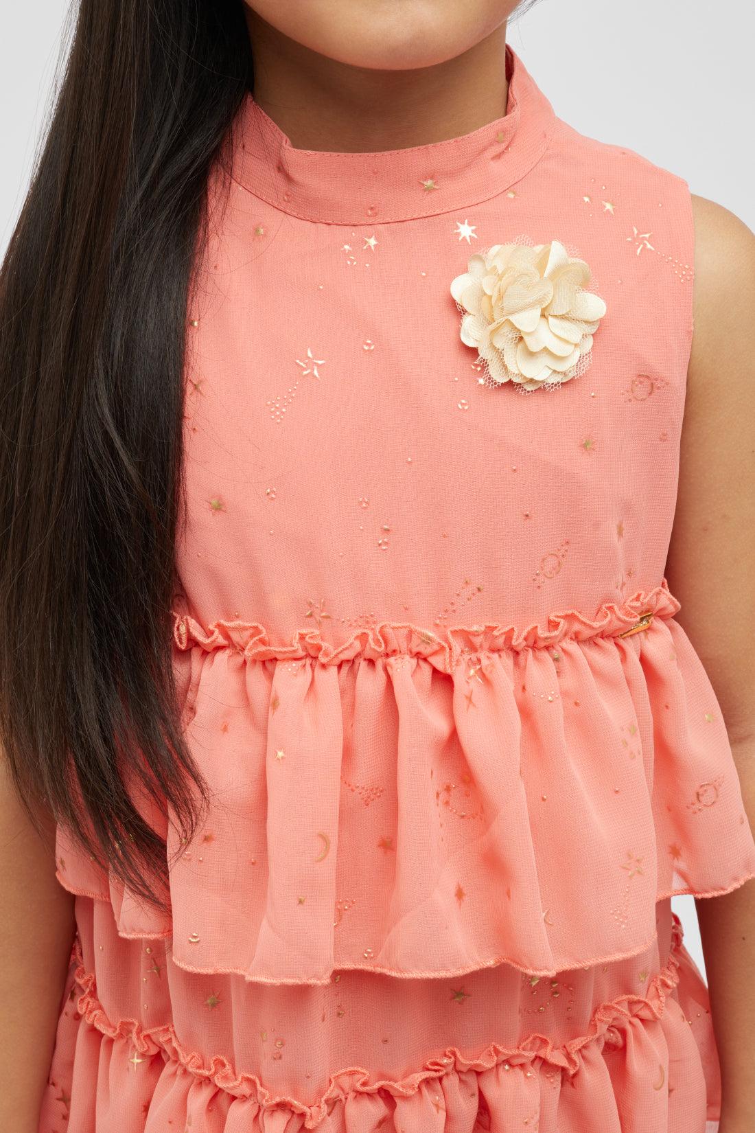 One Friday Tiered Peach Dress - One Friday World