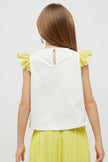 One Friday White Top With Yellow Sleeves - One Friday World