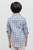 One Friday Formal Printed Blue Shirt - One Friday World