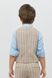 One Friday Beige Striped Waistcoat - One Friday World