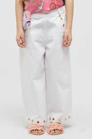 One Friday Off White Flared Trouser - One Friday World