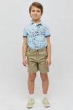 One Friday Kids Boys Beige Summer Cotton Shorts - One Friday World