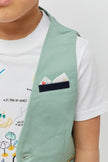 One Friday Kids Boys Green Cotton Waistcoat - One Friday World