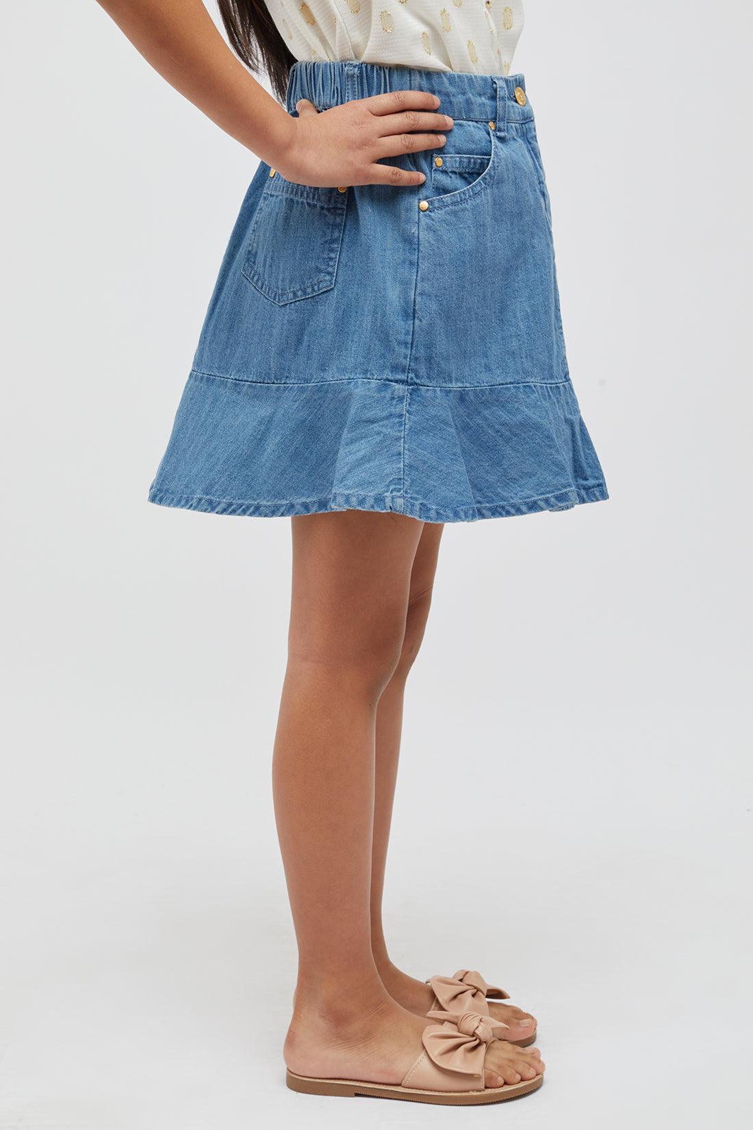 One Friday Blue Denim Skirt - One Friday World