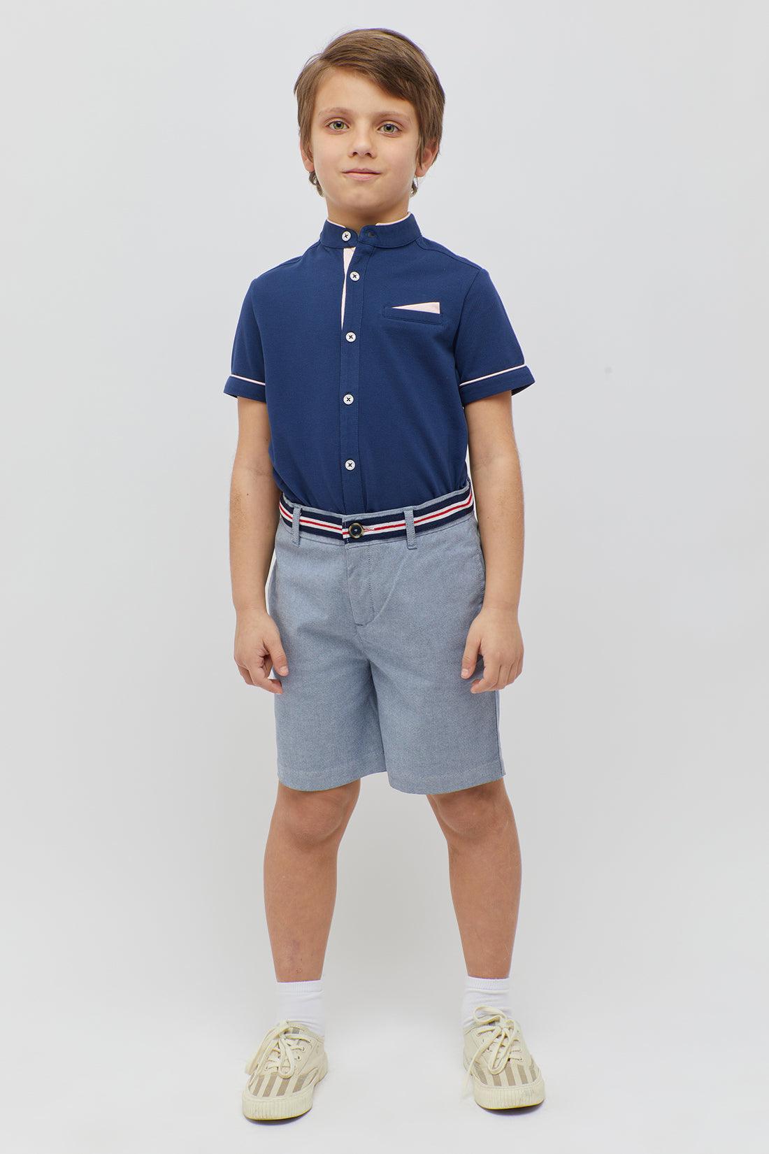 One Friday Striped Waist Blue Shorts - One Friday World