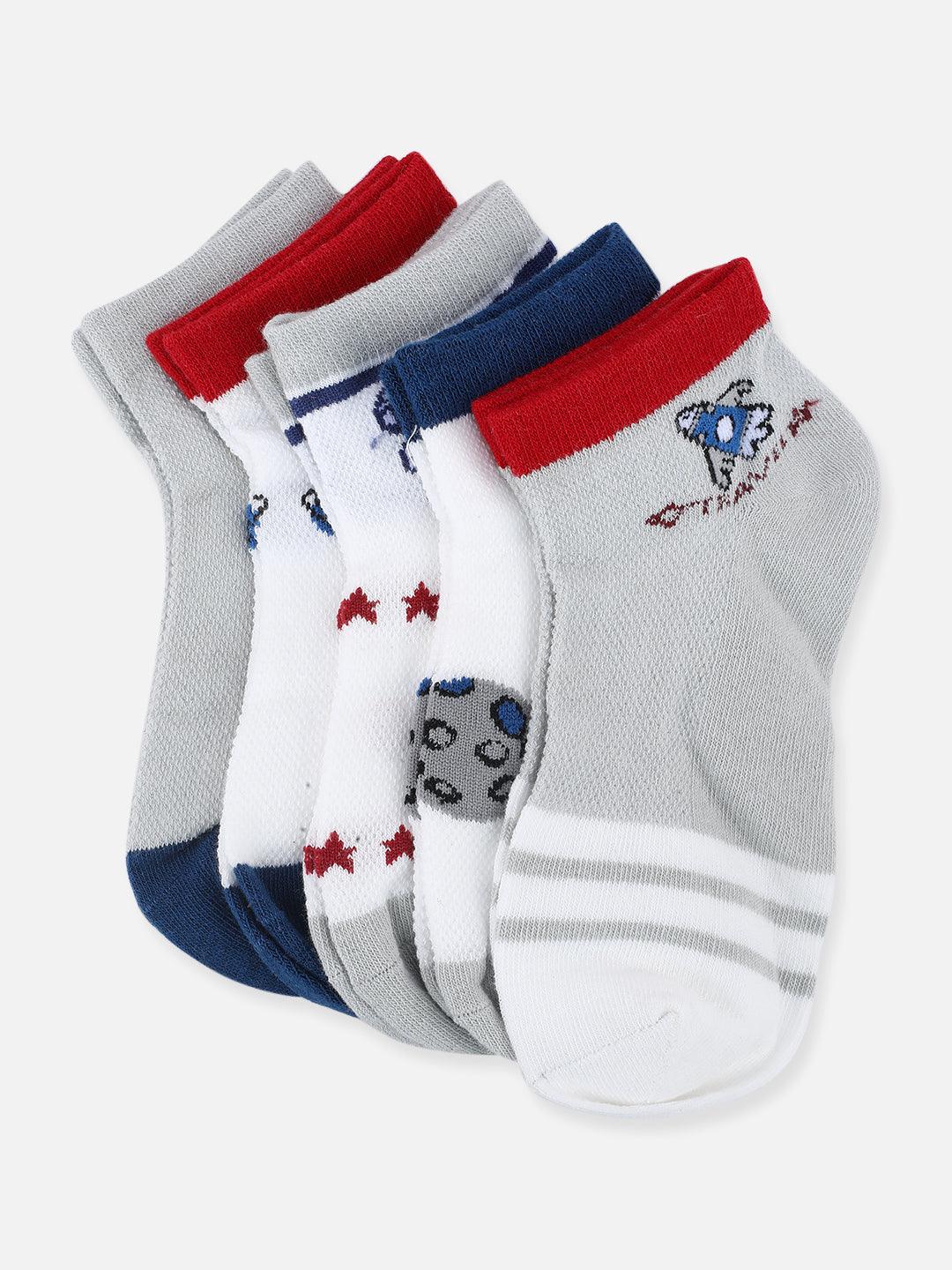 One Friday Multi Printed Socks Set Of 5 - One Friday World