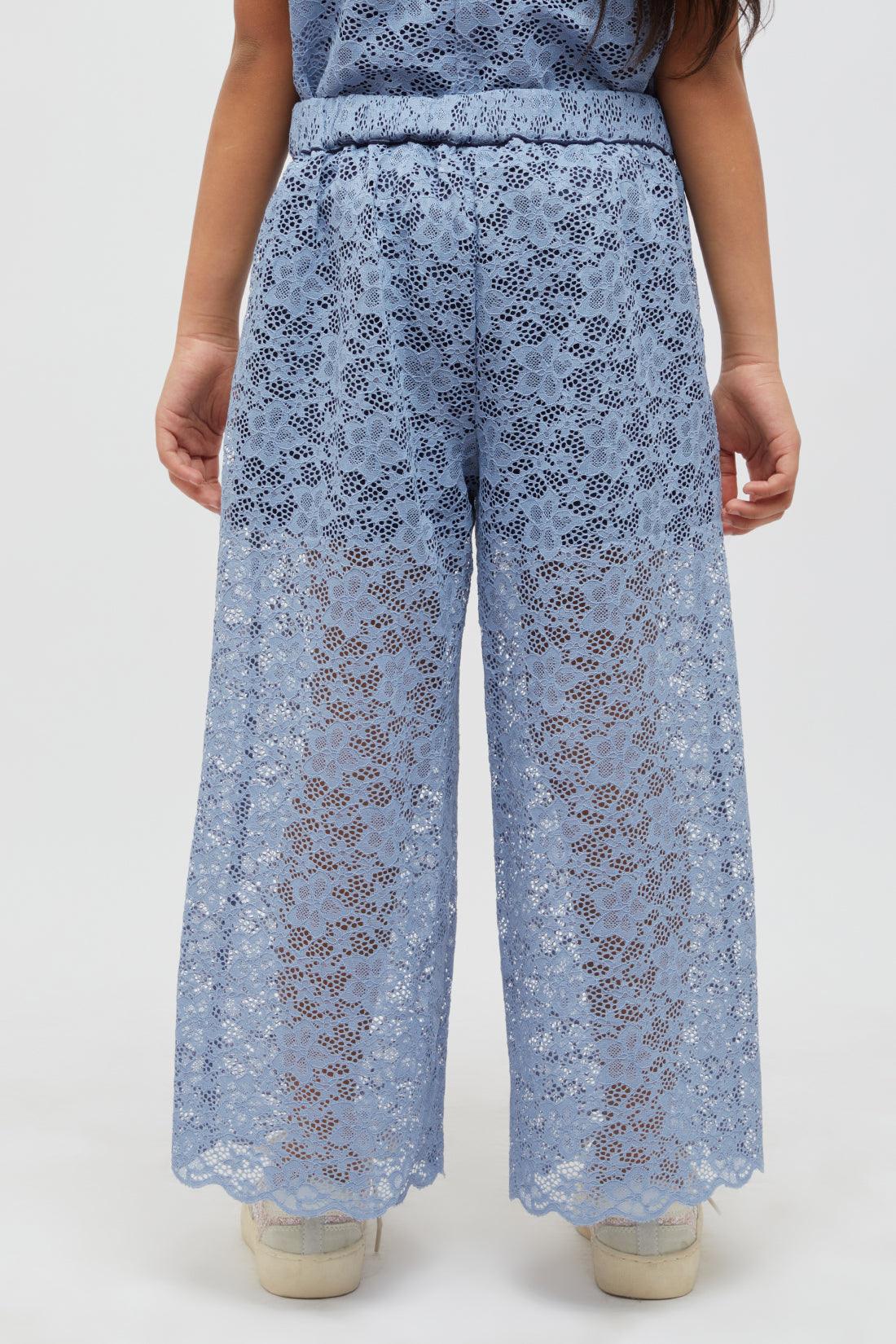 One Friday Blue Lace Culotte - One Friday World