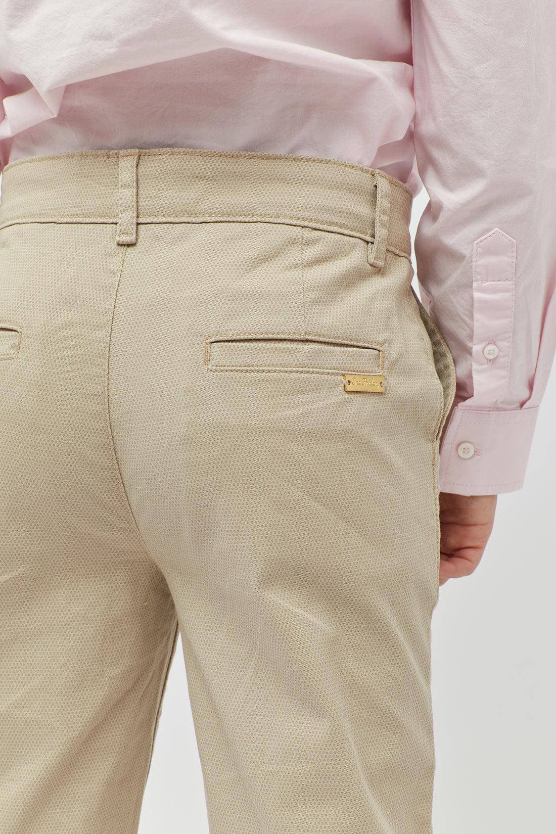 One Friday Beige Classic Trouser - One Friday World