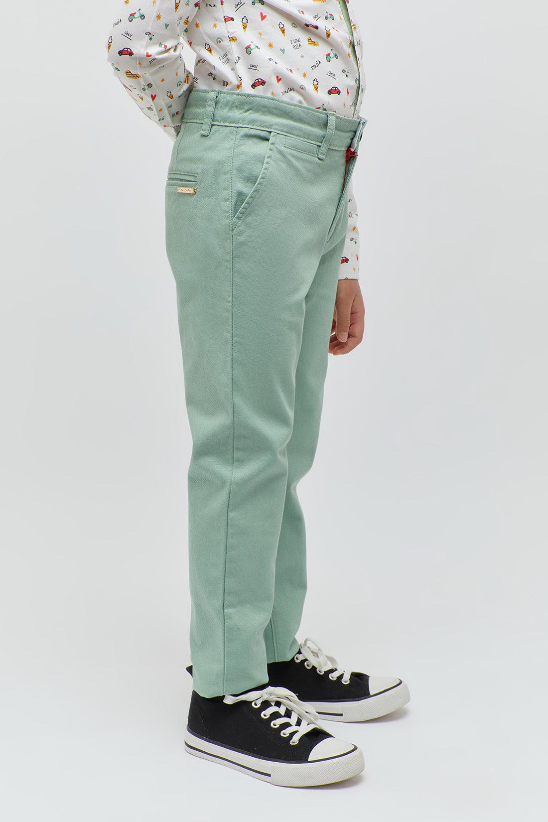 One Friday Green Slim Fit Trouser - One Friday World