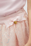 One Friday Kids Girls Princess Peach Sequin Skirt with Bow - One Friday World