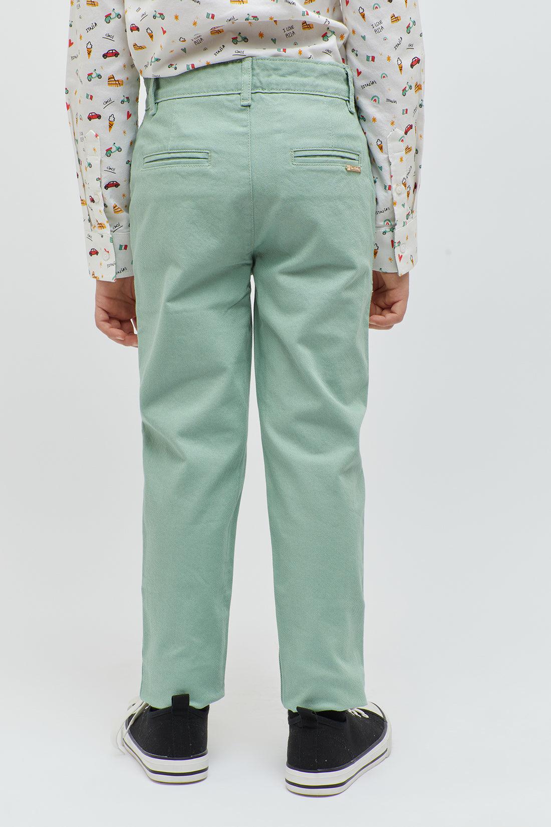 One Friday Green Slim Fit Trouser - One Friday World