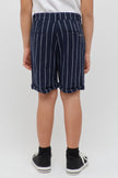 One Friday Navy Blue Striped Shorts - One Friday World