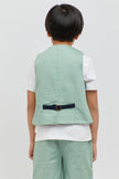 One Friday Kids Boys Green Cotton Waistcoat - One Friday World