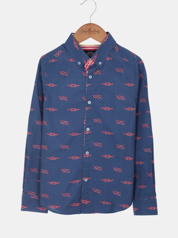 One Friday Blue Knot Printed Shirt - One Friday World