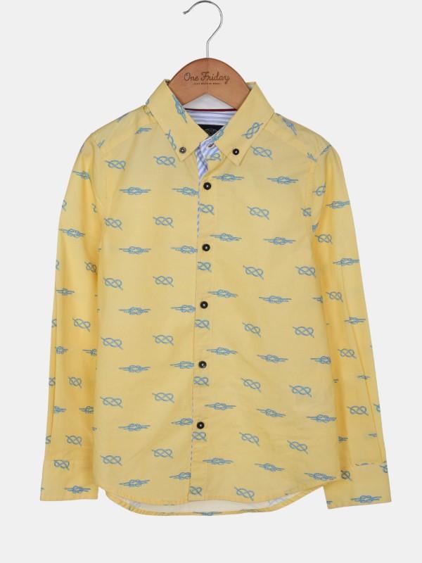 One Friday Yellow Knot Printed Shirt - One Friday World