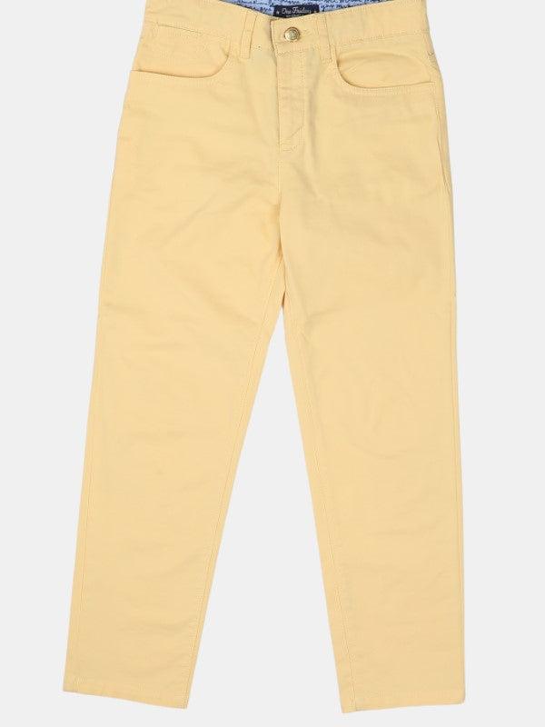 One Friday Yellow Solid Trouser - One Friday World