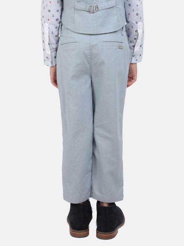 One Friday Light Blue Cotton Trouser - One Friday World