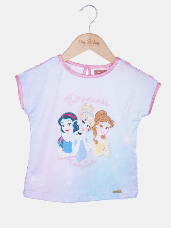 One Friday Baby Girls Pink Lace Fabric Disney Princess Top - One Friday World