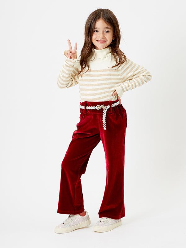 One Friday Solid Burgundy Corduroy Pants - One Friday World