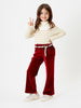 One Friday Solid Burgundy Corduroy Pants - One Friday World