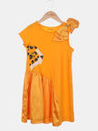 One Friday Kids Girls Yellow Animal Printed Dress With Bow - One Friday World