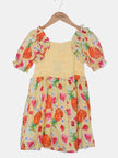 One Friday Yellow Multi Fruit Printed Dress - One Friday World