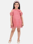 One Friday Pink Lace Design Dress - One Friday World