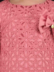 One Friday Pink Lace Design Dress - One Friday World