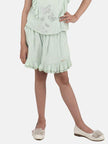 One Friday Kids Girls Mint Color Casual Cotton Skirt - One Friday World