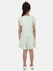 One Friday Kids Girls Mint Color Casual Cotton Skirt - One Friday World